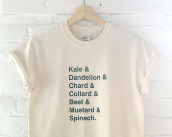 Kale Shirt, Food Shirt, Screen Printed T Shirt, Vegetable Shirt