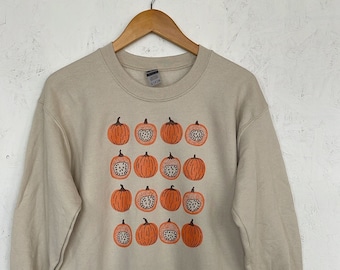 Pumpkin Sweatshirt, Halloween Sweatshirt, Screenprinted Sweatshirt