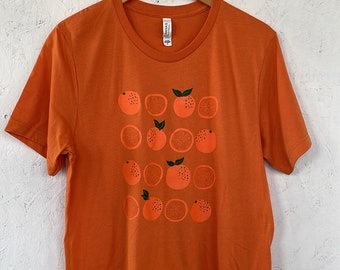 Oranges T-Shirt, Food Shirt, Fruit Shirt, Screen Print Shirt, Soft Style Tee, SALE