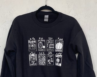 Pumpkin Sweatshirt, Halloween Sweatshirt, Pumpkin Seeds, Screenprinted Sweatshirt