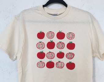 Tomato Shirt, Graphic Tee, Vegetable Screen Print Shirt, Clothing Foodie Gardening Gift