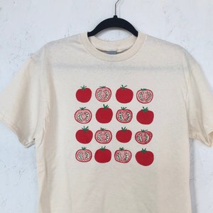 Tomato Shirt, Graphic Tee, Vegetable Screen Print Shirt, Clothing Foodie Gardening Gift image 1