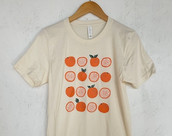 Oranges T-Shirt, Food Shirt, Fruit Shirt, Screen Print Shirt, Soft Style Tee