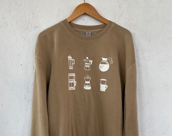 Coffee Sweatshirt, Screenprinted Sweatshirt, Coffee Gift, Foodie Gift