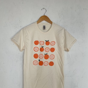 Oranges Screen Printed T-Shirt, Garden Shirt, Graphic Tee