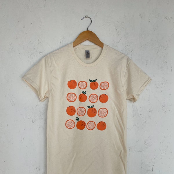 Oranges Screen Printed T-Shirt, Garden Shirt, Graphic Tee