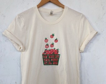 Tomato T-Shirt, Food Shirt, Veggie Shirt, Screen Print Shirt, Soft Style Tee