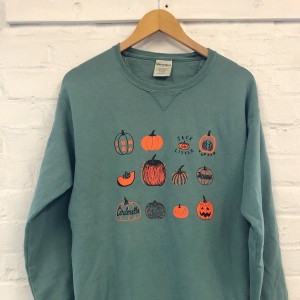 Pumpkin Sweatshirt, Halloween Sweatshirt, Screenprinted Sweatshirt