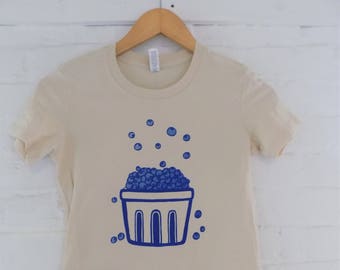 Blueberry T-Shirt, Food Shirt, Soft style tee, Ladies Tee