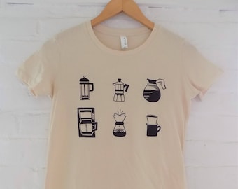 Coffee T-Shirt, Coffee Gift, Coffee Screen Printed T Shirt, Soft style tee, Ladies Tee