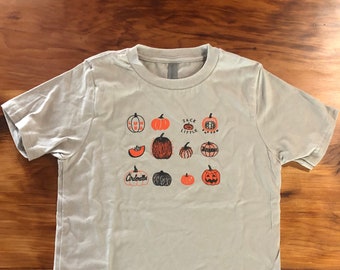 Kids Halloween Tshirt, Kids Pumpkin Tshirt, Graphic Tee, Youth Tee