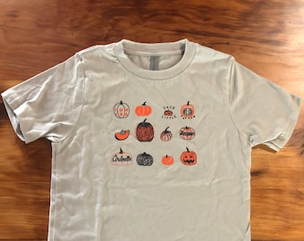 Kids Halloween Tshirt, Kids Pumpkin Tshirt, Graphic Tee, Youth Tee