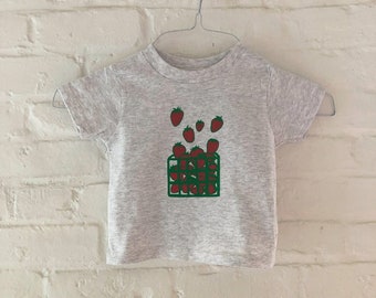 Kids Graphic Tee, Strawberry Garden Shirt, Toddler Tee