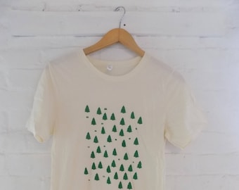 Forest T-Shirt, Camping Shirt, Clothing Gift, Screen Print Shirt, Soft Style Tee