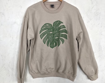 Plant Sweatshirt, Plant Lady Sweatshirt, Screenprinted Sweatshirt, Plant Lover Gift, Monstera