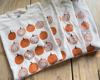 Pumpkin T-Shirt, Halloween Shirt, Screen print shirt, Foodie Gift, Clothing Gift