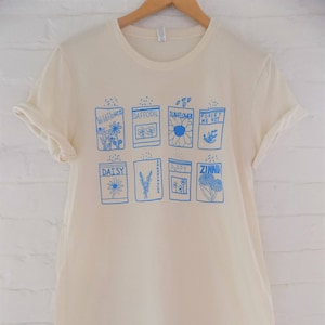 Flower T-Shirt, Garden Shirt, Screen Print Shirt, Soft Style Tee