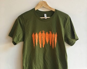 Carrot T-Shirt, Food Shirt, Screen Printed T Shirt,  Vegetable Shirt, Soft Style Tee