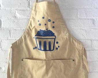 Blueberry Apron, Kitchen Apron