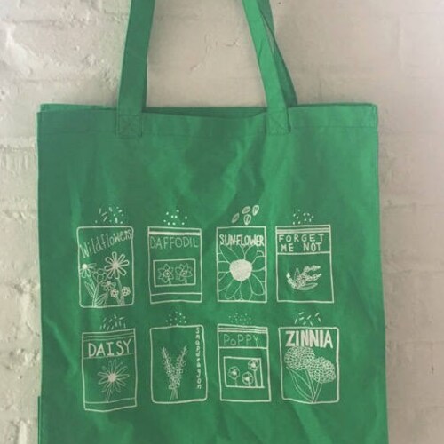 Garden Tote Bag Market Tote Kale Tote Screen Printed Cotton - Etsy