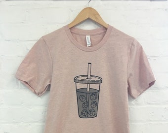 Coffee T-Shirt, Graphic Tee, Screen Printed T Shirt, Foodie Coffee Gift, Soft style tee