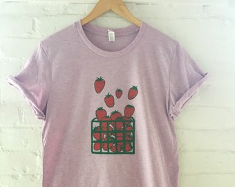 Strawberry Shirt, Graphic Tee, Gardening Foodie Gift, Soft Style Tee