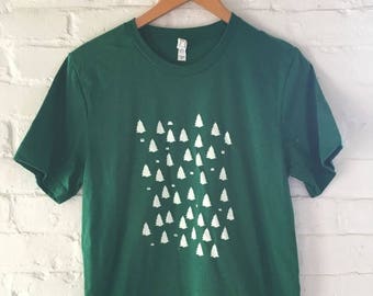 Forest T-Shirt, Camping Shirt, Screen Print Shirt, Soft Style Tee