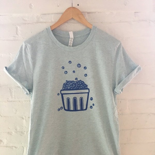 Blueberry Shirt, Foodie Gift, Gardening Gift, Screen Printed T Shirt, Soft Style Tee