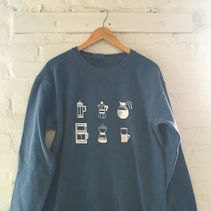 Coffee Sweatshirt, Screenprinted Sweatshirt, Coffee Lover Gift, Foodie Gift