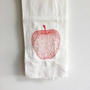 Tea Towel, Apple Tea Towel, Fall Tea Towel, Screen Printed Flour Sack Towel