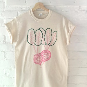 Bietenshirt, grafisch T-shirt, plantaardig zeefdrukshirt, kleding Foodie cadeau afbeelding 1