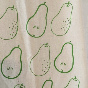 Pear Tea Towel, Screen Printed Flour Sack Towel, Natural Towel image 3
