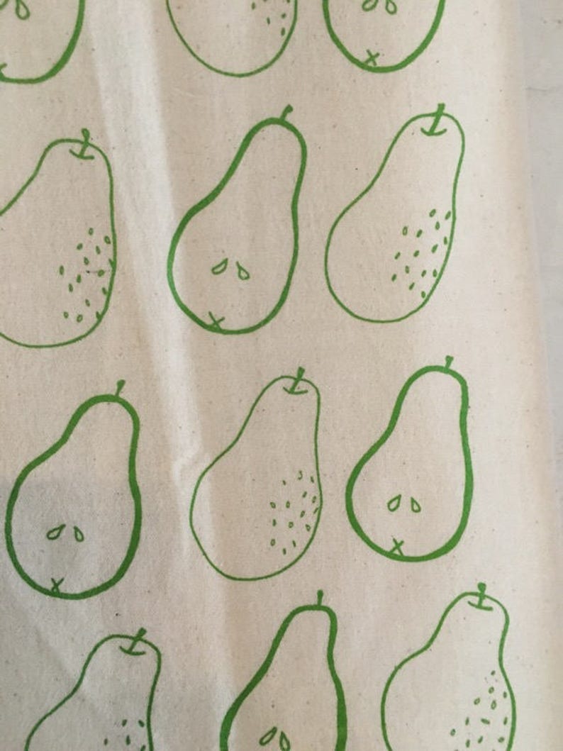 Pear Tea Towel, Screen Printed Flour Sack Towel, Natural Towel image 3