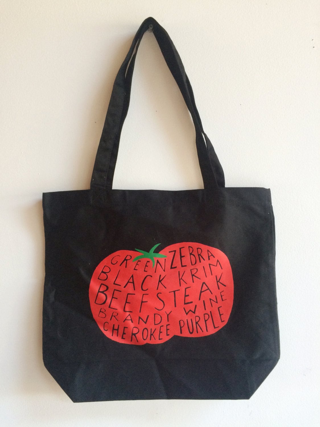 Tomato Tote Bag, Market Tote, Food Bag, Screen Printed