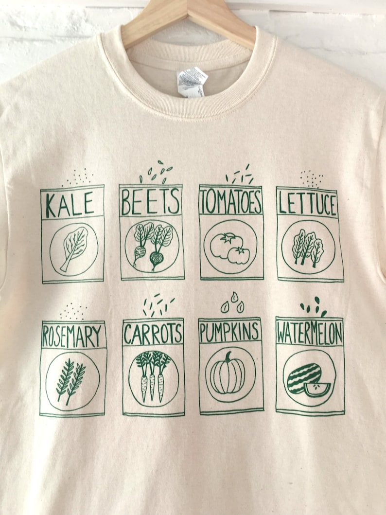 Kale Shirt, Garden Shirt, Screen Print T-Shirt, Graphic Tee, Gardening Clothing Gift image 5