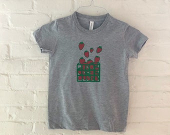Kids Graphic Tee, Strawberry Garden Shirt, Youth Tee