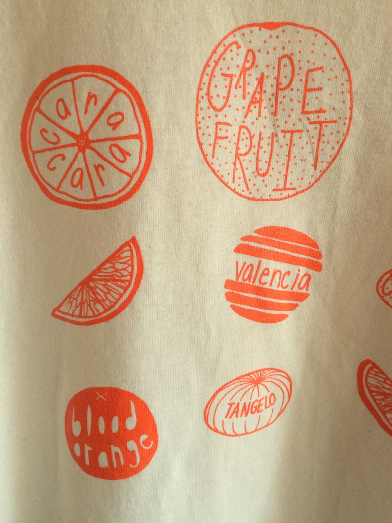 Oranges Food Screen Printed T-Shirt, Graphic Tee image 3