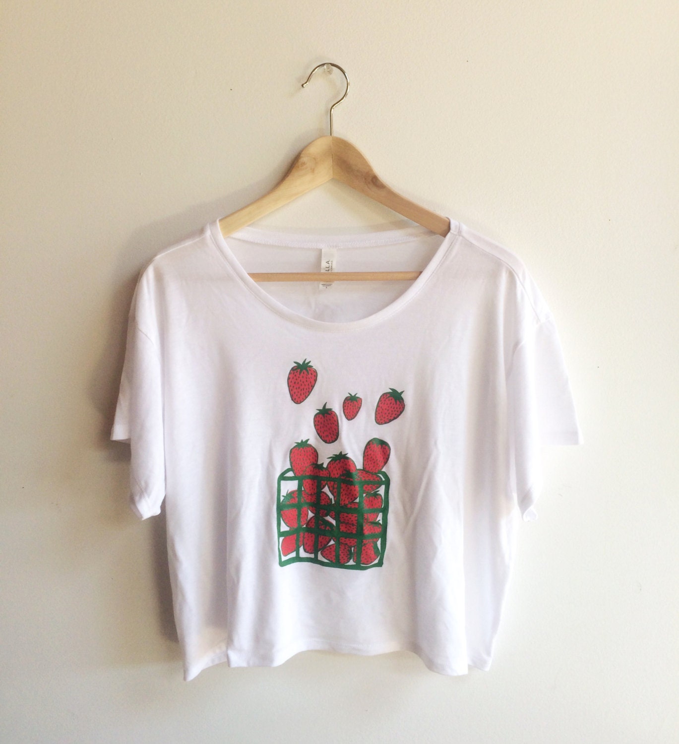 Graphic Tee, Strawberry Shirt, Foodie Tee, Screen Printed T Shirt, Cr…
