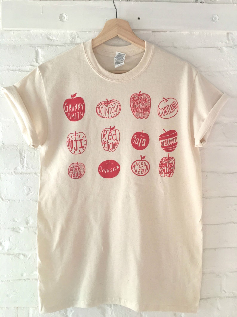 Apple Garden Food Screen Print T-Shirt, Foodie Gardening Clothing Gift, Graphic Tee 