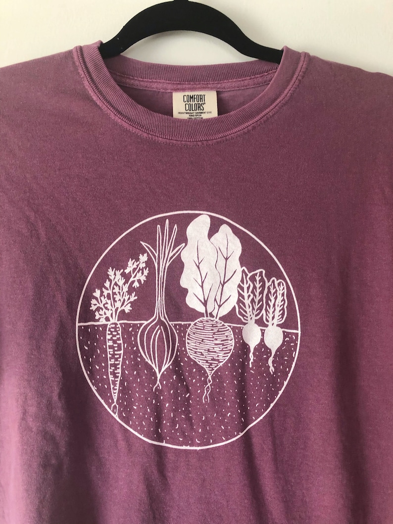 Garden T-Shirt, Veggie Shirt, Screen Printed T Shirt, Clothing Gift, Gardening Gift, Comfort Wash image 3