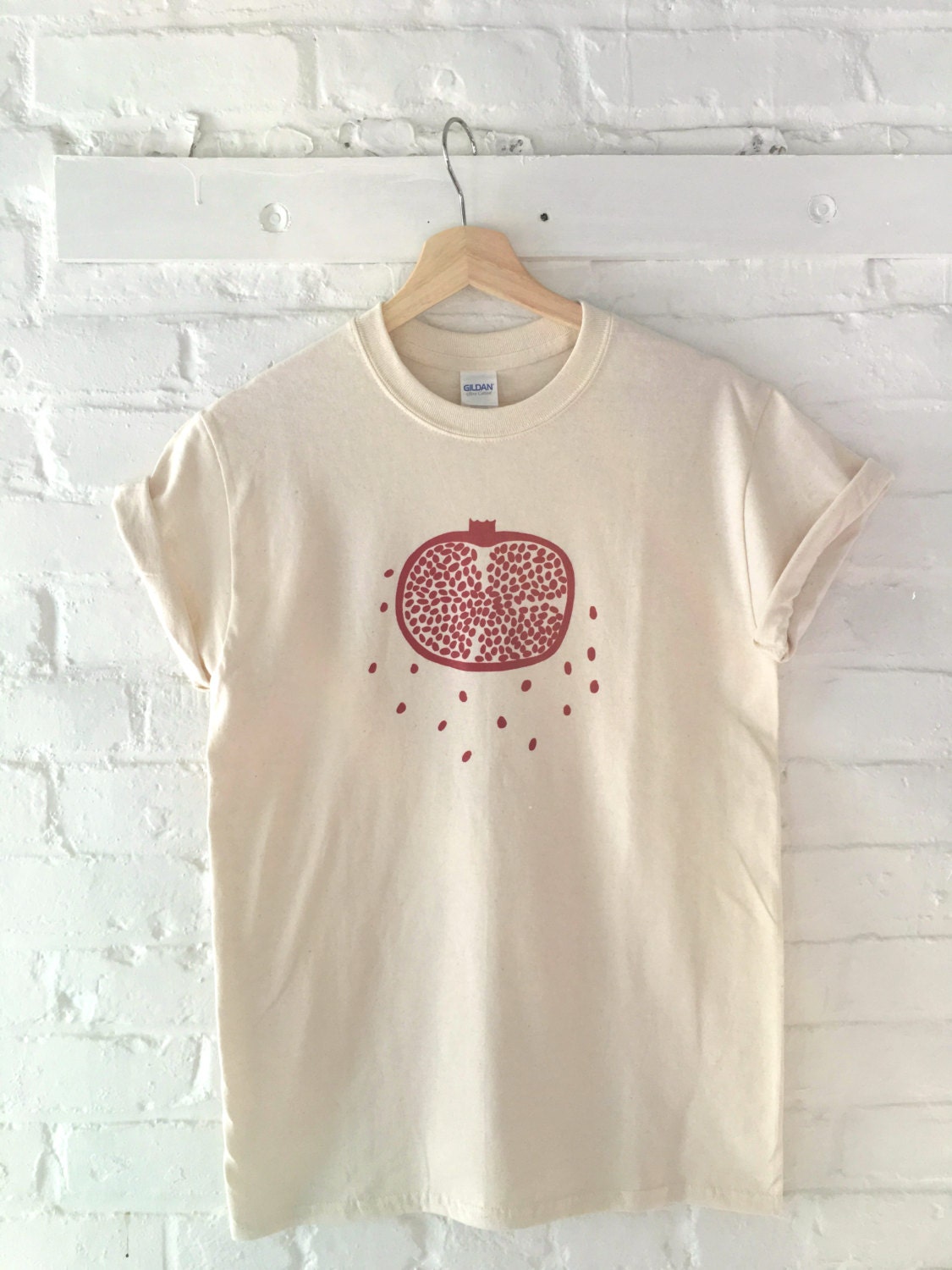 POMEGRANATE プリント Tシャツ 半袖 Pomegranate T-shirt, Fruit Shirt, Gardening Gift, Screen Printed T