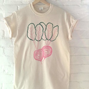 Bietenshirt, grafisch T-shirt, plantaardig zeefdrukshirt, kleding Foodie cadeau afbeelding 2