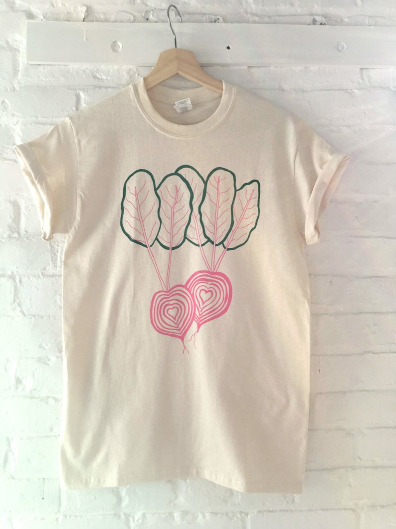 Bietenshirt, grafisch T-shirt, plantaardig zeefdrukshirt, kleding Foodie cadeau afbeelding 2