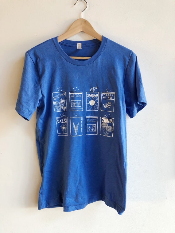 Flower Garden T-shirt, Screen Print Graphic T-shirt, Soft Style