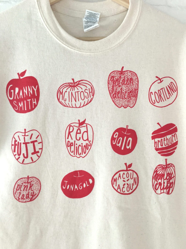 Apple Garden Food Screen Print T-Shirt, Foodie Gardening Clothing Gift, Graphic Tee image 4