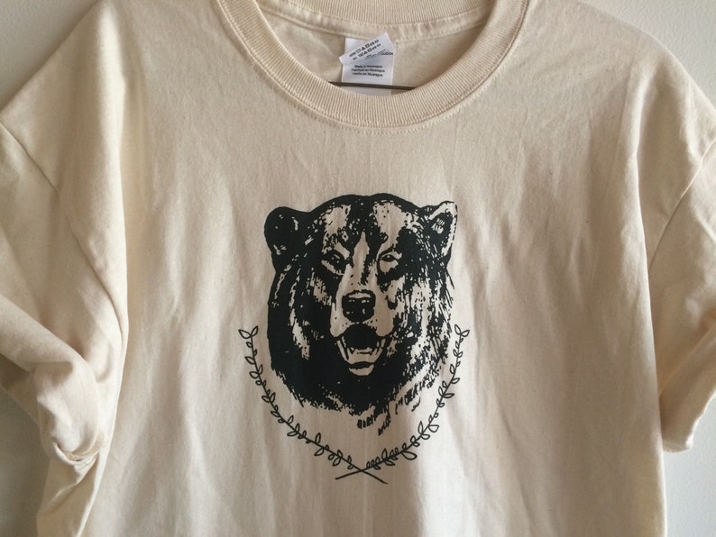 Bear T-Shirt, Graphic Tee, Screen Printed T Shirt, Camping Shirt image 2