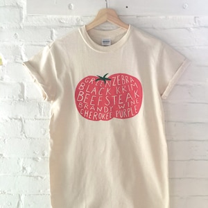 Tomato T-Shirt, Food Shirt, Garden Shirt, Vegetable Shirt, Screen Printed T Shirt, Vegetable Print