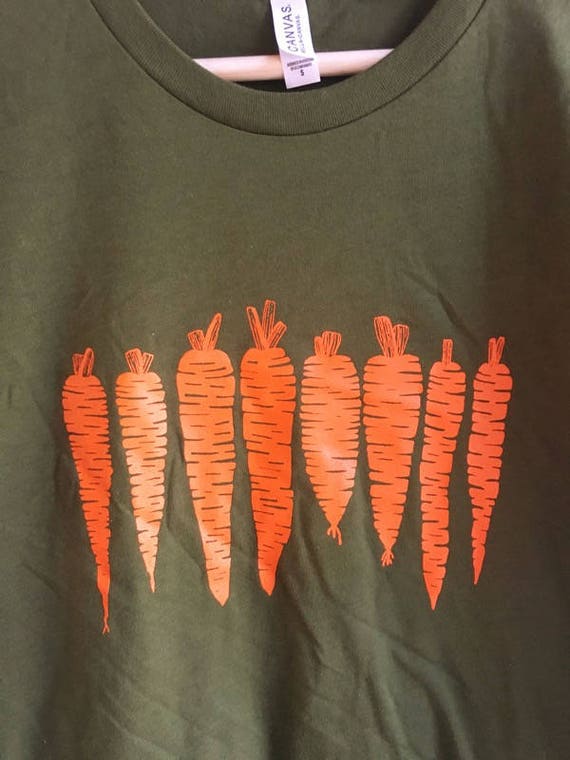 Carrot T shirt Food Shirt Screen Printed T Shirt Vegetable