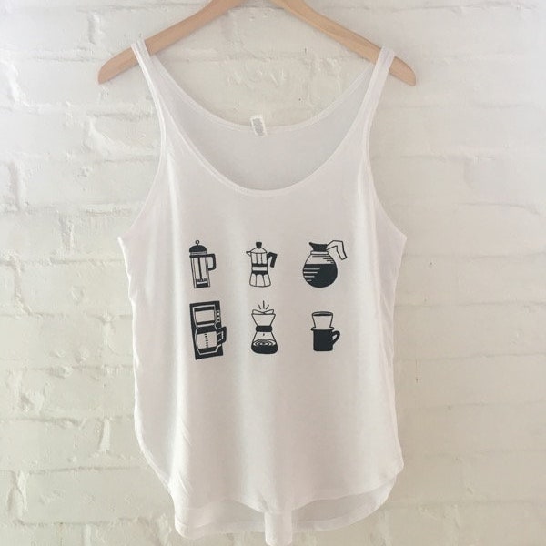 Coffee Shirt, Foodie Tee, Screen Printed T Shirt, Tank Top, Graphic Tee