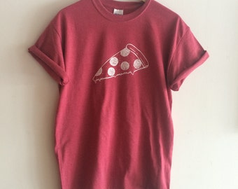 Pizza T-shirt, voedselshirt, schermbedrukt shirt, Foodie cadeau, kledingcadeau